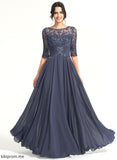 Lace Floor-Length Chiffon Shyanne Sequins A-Line Scoop With Prom Dresses