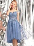 Asymmetrical Scoop Lace Macy Homecoming Dresses Homecoming Sequins Neck Dress A-Line With Tulle