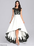 Satin A-Line Asymmetrical Wedding Dresses Dress Wedding Lace Illusion Athena Scoop