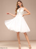 Wedding Knee-Length Tulle Lace Wedding Dresses Neck Sequins Dress Renee With A-Line Boat