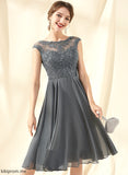 Chiffon Tiana Cocktail Dresses Cocktail Neck With Knee-Length Sequins Lace Dress Scoop A-Line