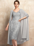 of Lace Dress Knee-Length the Mother Sheath/Column Aimee V-neck Bride Mother of the Bride Dresses