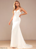 Trumpet/Mermaid Chiffon Lace Wedding Beading Dress Train Court Lace Wedding Dresses With V-neck Deja