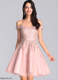 Sequins Beading Off-the-Shoulder Prom Dresses Short/Mini Tulle Lucy A-Line With