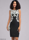 Jersey Scoop Cocktail Sheath/Column Neck Knee-Length Cocktail Dresses Dress Ariana Lace