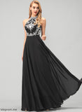 Lace Prom Dresses A-Line Winifred Floor-Length Scoop With Chiffon Neck