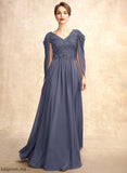 Lace Beading of Chiffon With Bride Dress the V-neck Savanna Mother Sequins Floor-Length A-Line Mother of the Bride Dresses