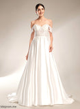 Wedding Dresses Train Lace With Cindy Sequins Dress Sweetheart Satin Ball-Gown/Princess Wedding Chapel