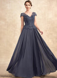 Lace A-Line Floor-Length of Sheila Sequins Mother Mother of the Bride Dresses Dress Bride Chiffon V-neck With the