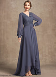 the Mother of the Bride Dresses Dress Kelsey V-neck A-Line of Bride Asymmetrical Chiffon Lace Mother