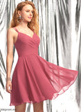 Amari Ruffle V-neck Short/Mini Prom Dresses With A-Line Chiffon