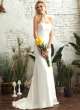 Philippa Trumpet/Mermaid Crepe Train Stretch Wedding Dresses Strapless Sweep Dress Wedding