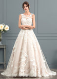 With Dress Court Sequins Ball-Gown/Princess Tulle Illusion Wedding Dresses Beading Wedding Train Madisyn