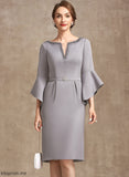 Mother of the Bride Dresses Gwen Stretch V-neck of Bride Beading Mother Dress Sheath/Column Knee-Length Crepe the With