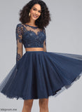 With Neck A-Line Scoop Dress Lace Brooke Homecoming Homecoming Dresses Short/Mini Tulle