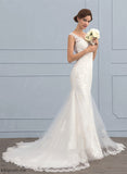 Wedding Dress Tulle Cameron V-neck Trumpet/Mermaid Wedding Dresses Train Court