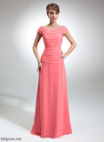 Mother of A-Line With Dress Mother of the Bride Dresses Scoop Neck Floor-Length Raegan Ruffle Beading Chiffon Bride the