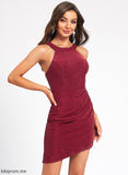 Scoop Club Dresses Bodycon Neck Pleated With Polyester Cocktail Asymmetrical Dylan Dress