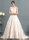 Wedding Wedding Dresses Dress Sequins Court Illusion With Priscilla Ball-Gown/Princess Train Beading Tulle Lace