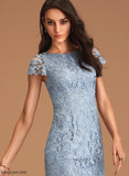 Lace Amiya Scoop Sheath/Column Cocktail Lace Knee-Length Cocktail Dresses With Neck Dress