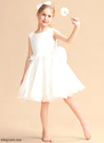 - Knee-length Organza Izabelle Dress Neck Flower Sleeveless Scoop Flower Girl Dresses Girl A-Line