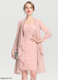 Lace Chiffon of With Sheath/Column Bride Nylah Ruffle Dress the Knee-Length Mother of the Bride Dresses Sweetheart Mother