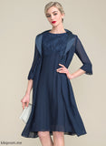 Mother Chiffon Desirae the Neck Knee-Length Bride With of A-Line Scoop Dress Ruffle Mother of the Bride Dresses Lace
