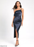 Bryanna With One-Shoulder Bodycon Dress Charmeuse Asymmetrical Pleated Club Dresses Cocktail