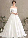 Wedding Wedding Dresses Train Satin Ball-Gown/Princess Joselyn Court Dress