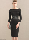 Beading Sheath/Column Jersey Cocktail Dresses Lauretta Cocktail Off-the-Shoulder Knee-Length Sequins With Dress