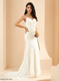 V-neck Train Lace Wedding Alice Dress Trumpet/Mermaid Wedding Dresses Court