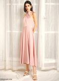 Midi A-line Sleeveless Club Dresses Pam Elegant Dresses Cotton Halter Blends