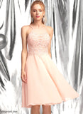 Chiffon Lace Beading Homecoming Dresses A-Line Neck Dress Scoop Knee-Length With Katelynn Homecoming