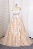 2024 Wedding Dresses A Line Tulle Sweetheart With Applique PBAGD2ZB