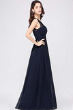 Elegant Chip A-Line Chiffon Evening Bridesmaid Ball Gown PFHC6AR3