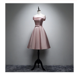2024 lace up blush elegant Satin homecoming dress cheap pink homecoming dresses