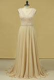 2024 Plus Size Elegant Wedding Dresses A-Line V-Neck Chiffon Court Train Full PT5YKKK2
