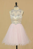 2024 Scoop A-Line Homecoming Dresses Beaded Bodice PNEP7N3T