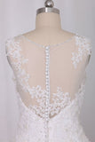 2024 Wedding Dresses Scoop A Line With Beads PSSRFMRR