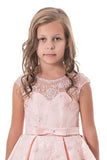 2024 A Line Flower Girl Dresses Scoop Satin With Applique And Sash PA2G4JFK