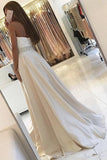 A Line Ivory Sweetheart Beading Long Lace Prom Dresses