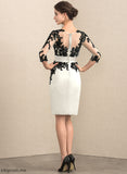 Mother Neck Knee-Length Sheath/Column Scoop the Zara Dress Satin Sequins With Mother of the Bride Dresses Bride Beading of Lace