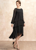 Mother of the Bride Dresses Neck Dress With the Chiffon Beading Mother Scoop A-Line of Asymmetrical Ainsley Bride