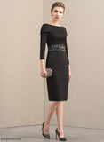 Beading Sheath/Column Jersey Cocktail Dresses Lauretta Cocktail Off-the-Shoulder Knee-Length Sequins With Dress