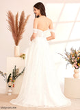 Wedding With Off-the-Shoulder Sequins Dress Hadley A-Line Sweep Wedding Dresses Train