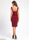 Cocktail Dresses Cocktail Ruffle Square Neckline Sheath/Column Knee-Length Dress Sophia With Polyester