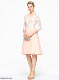 Knee-Length Lace Brynlee Cocktail Dresses Cocktail A-Line Neck Scoop With Dress Chiffon Lace