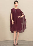 of With Mother Knee-Length Adrianna the Beading Bride Chiffon Mother of the Bride Dresses Scoop A-Line Dress Neck