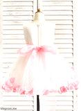 Flower Girl Dresses Knee-length Sleeveless - Organza/Satin/Tulle Flower Dress Flower(s) Jemima A-Line Neck Scoop With Girl