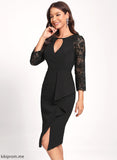 Jayla Asymmetrical Neck Club Dresses Stretch With Bodycon Sequins Cocktail Ruffles Lace Scoop Cascading Dress Crepe
